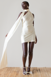 Sleeveless One-Shoulder Mini Dress